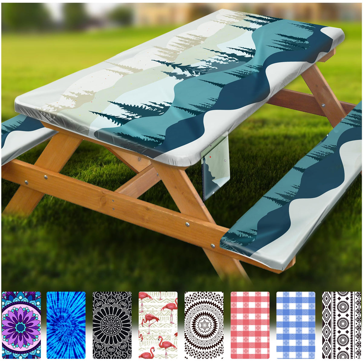 Wrakus fitted picnic table cover 72x30 for secure outdoor dining