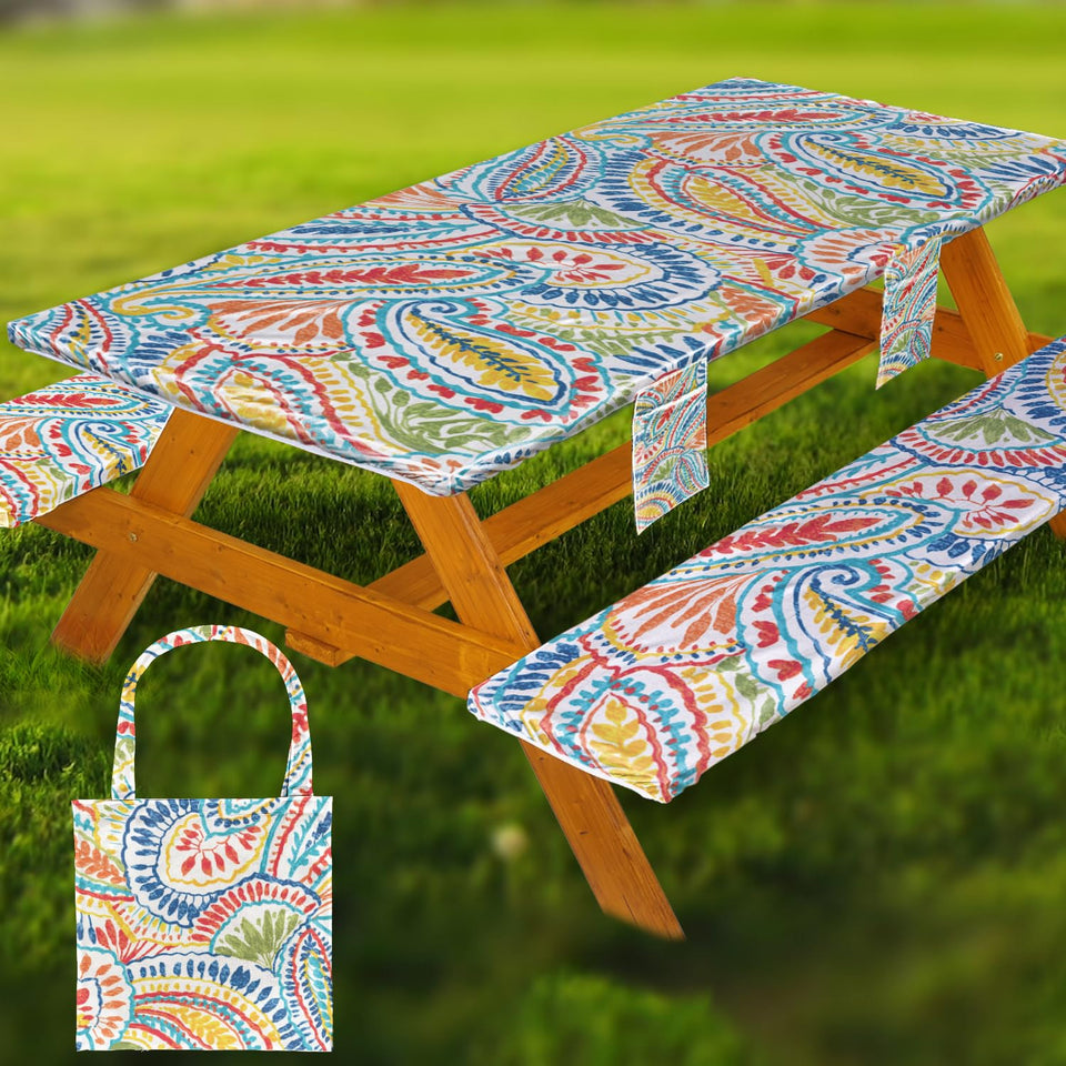 Wrakus fitted picnic table cover on a 6 ft table for a clean, protected surface.