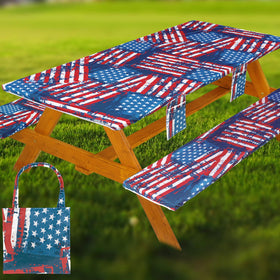 Wrakus picnic table cover on a standard table top for durable protection and easy cleanup.