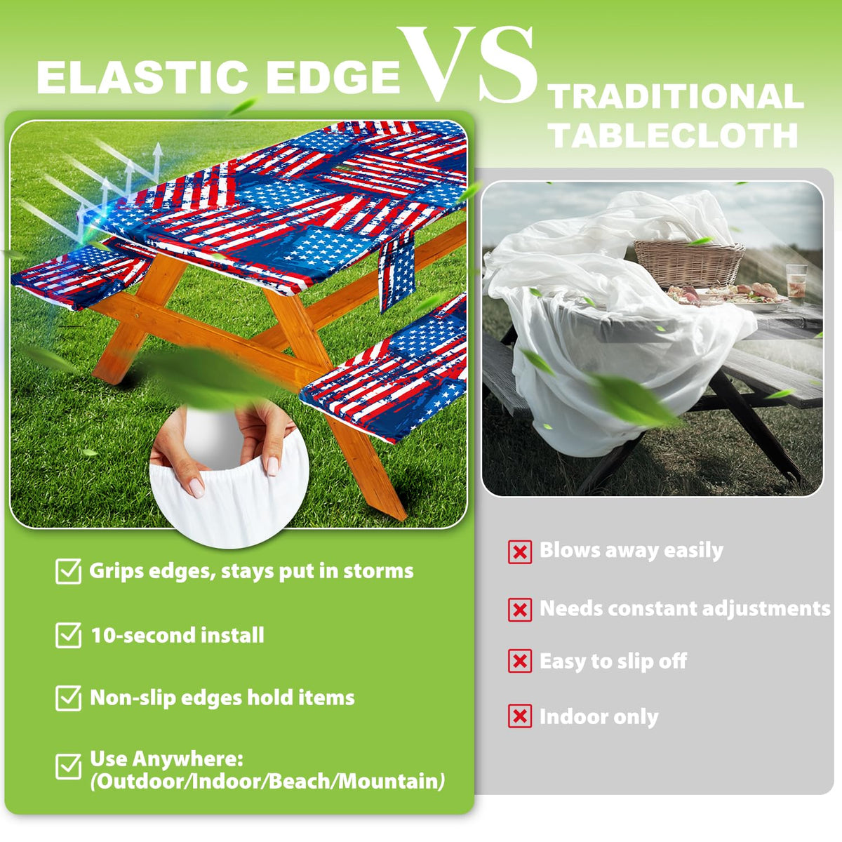 Wrakus tablecloth with storage pockets for napkins and small items.