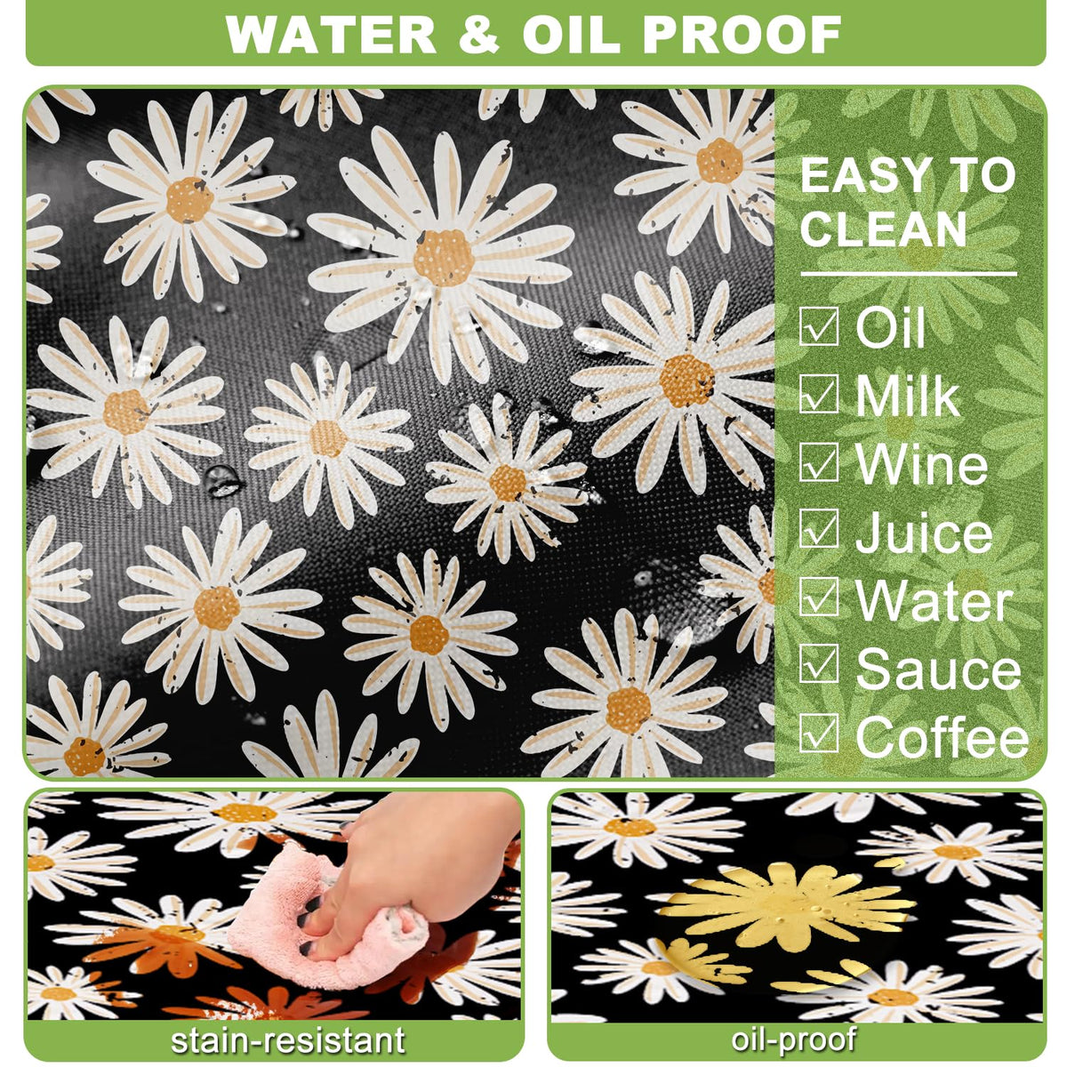 Wrakus tablecloth pockets close-up highlights storage for napkins and phones, keeping essentials within reach.