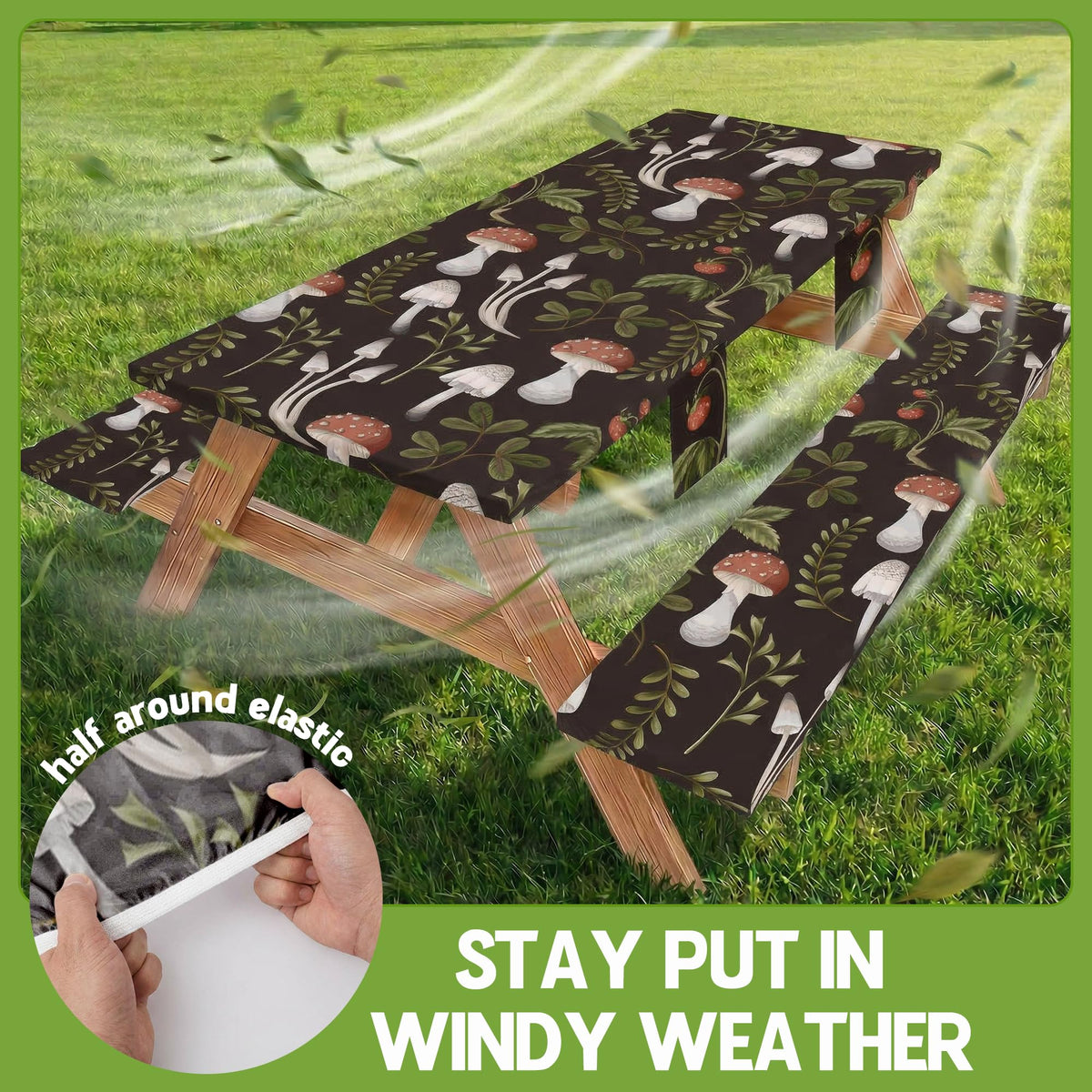 Wrakus tablecloth with TPU backing protects against spills during gatherings.