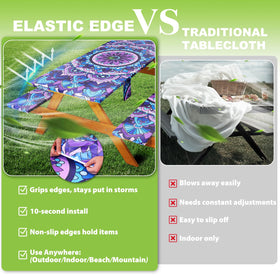 Wrakus waterproof polyester resists spills and wipes clean after outdoor dining.