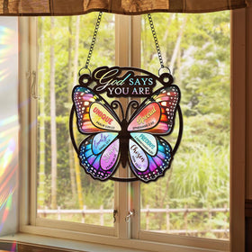 Wrappiness Bible verse butterfly wings suncatcher adds color and faith to any room