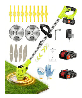 Wrneaoch 21V weed wacker in action showing cordless trimming power