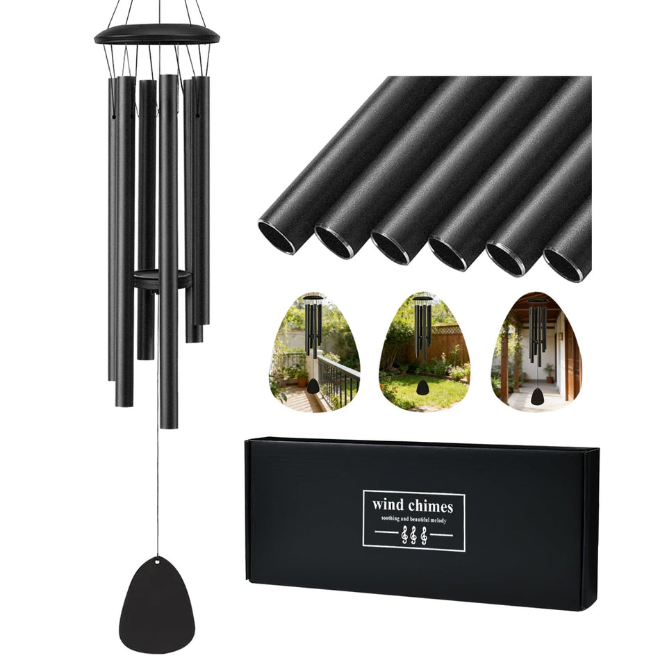 Wrseler wind chimes outdoor 26-inch creates soothing melodies in any breeze.
