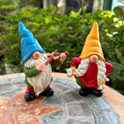WSHMZYHOME garden gnome duo violin player is a outdoor decor highlight