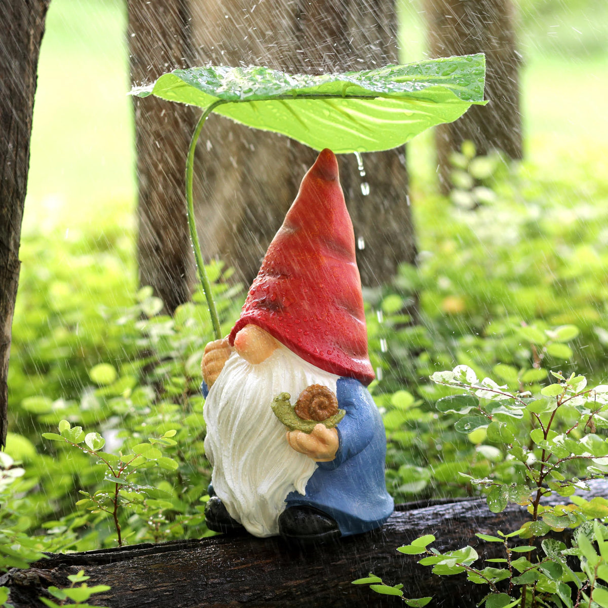 WSHMZYHOME blue-outfit gnome livens up shelves.