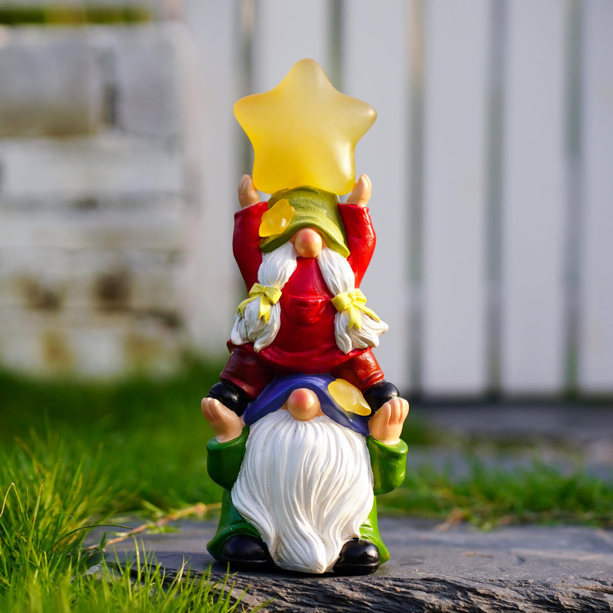 WSHMZYHOME lantern-friendly gnome adds gentle glow to garden at dusk