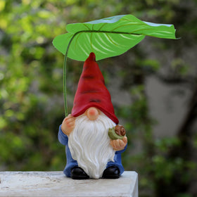 WSHMZYHOME hand-painted detail gnome shows textured beard and umbrella.
