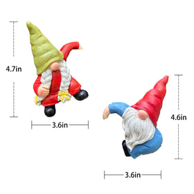 WSHMZYHOME resin hanging garden gnome on a fence adds playful movement.