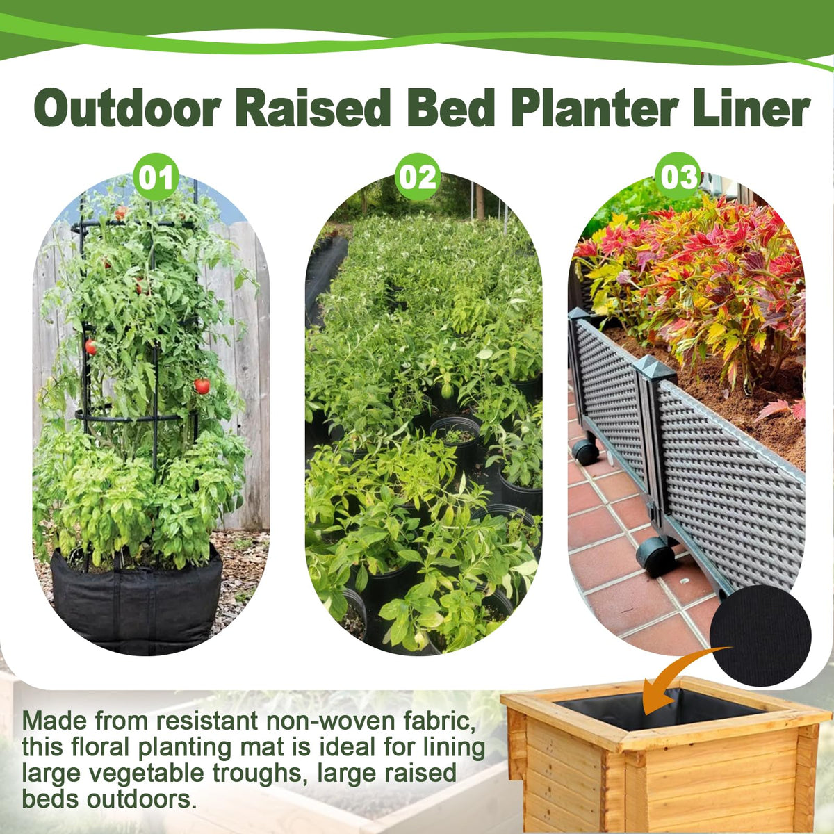 Wshxjzyay cuttable planter liner adapts to various pots and frames