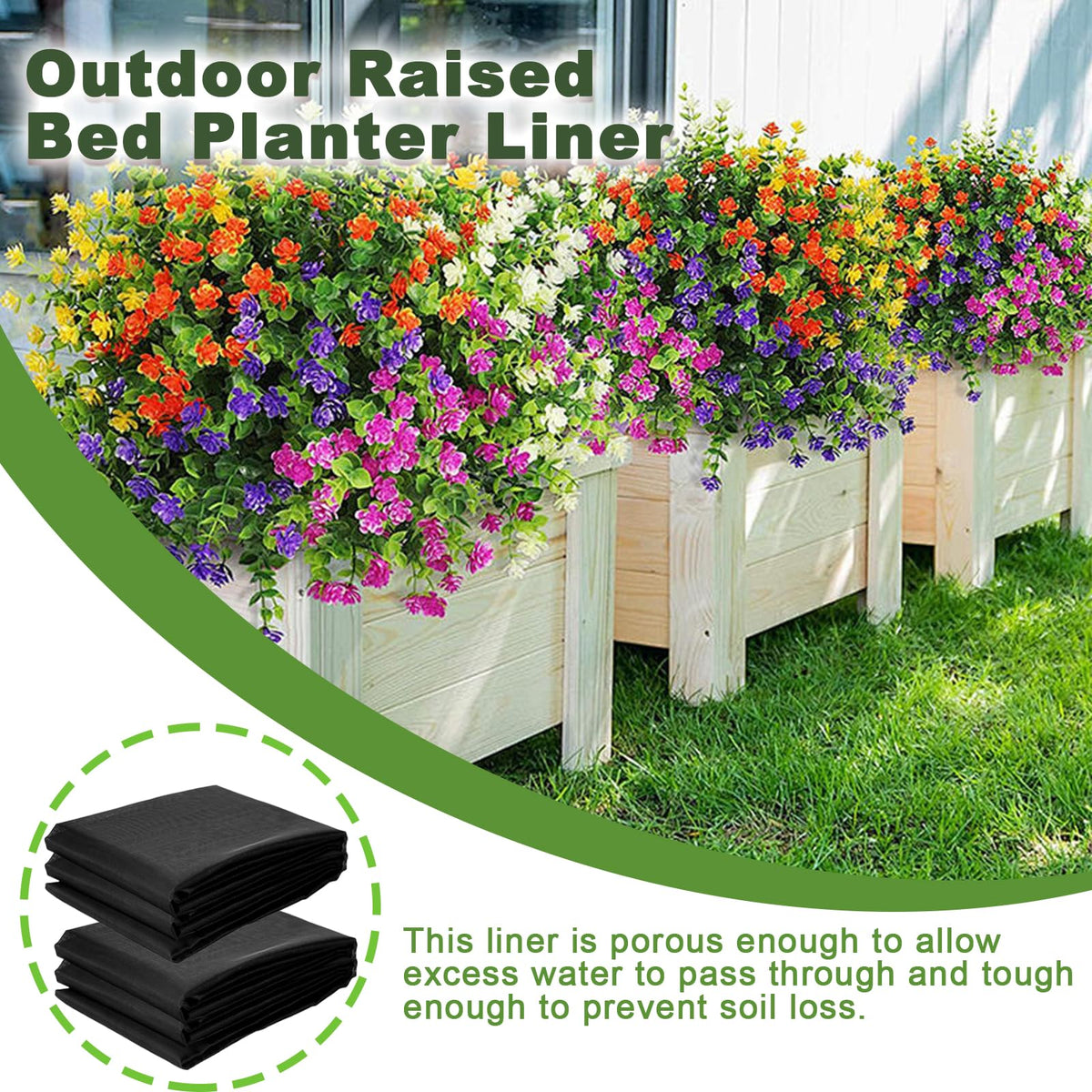 Wshxjzyay patio garden liner suits hard surfaces for elevated beds