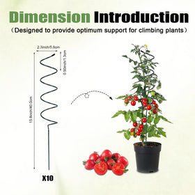 Wshxjzyay Tomato Twist Stake spiral supports climbing plants in outdoor beds.