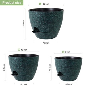 WSMKSZ 10-inch planter with deep reservoir for longer watering intervals