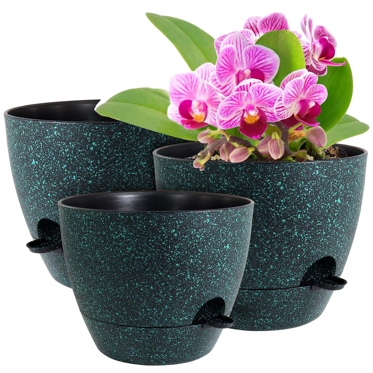 WSMKSZ 12-inch self-watering pot with mesh drainage for easy indoor outdoor gardening