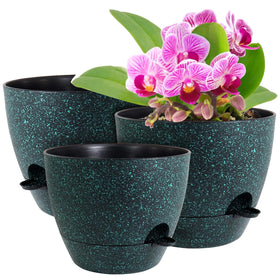 WSMKSZ 12-inch self-watering pot with mesh drainage for easy indoor outdoor gardening