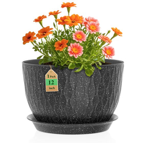 WSMKSZ 12-inch water ripple pot enhances indoor greenery with stylish texture