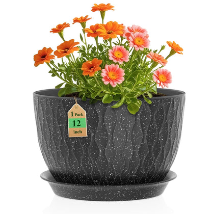 WSMKSZ 12-inch water ripple pot enhances indoor greenery with stylish texture