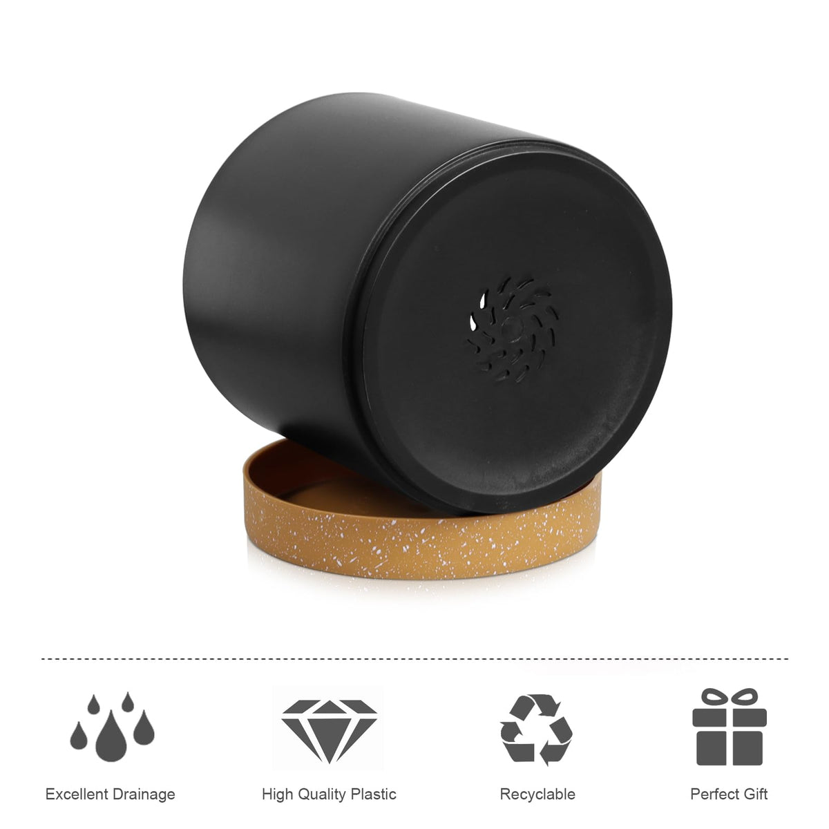 WSMKSZ cylindrical plant pot 6 inch ideal for larger plants and display.