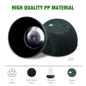 WSMKSZ black and green speckle planter on porch or outdoor space