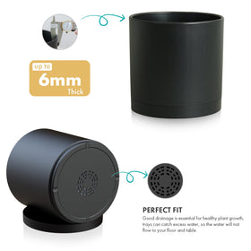 WSMKSZ black plastic planter adds a sleek look for any space