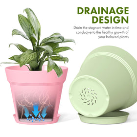 WSMKSZ colorful pot set ideal for indoor gardens and windowsill decor.
