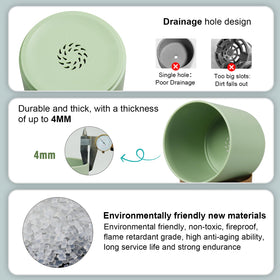 WSMKSZ 5-inch cylinder planter with detachable tray for easy cleanup.