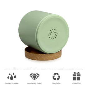 WSMKSZ 6-inch pot with drainage holes supports soil aeration.