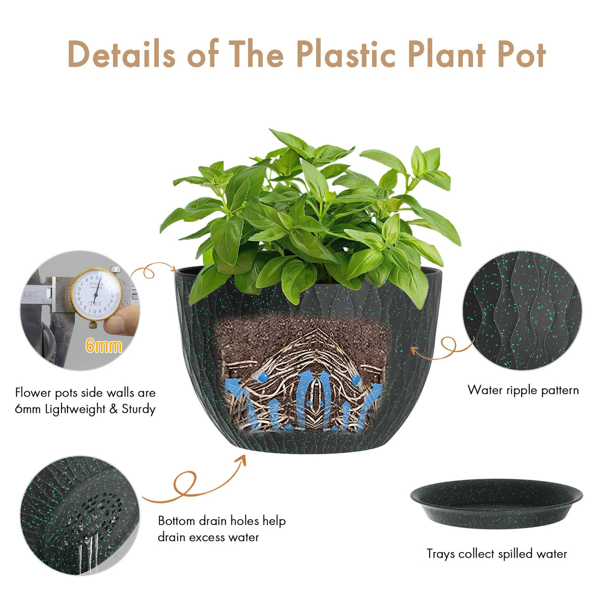 WSMKSZ recyclable PP planter combines durability with eco friendly styling.