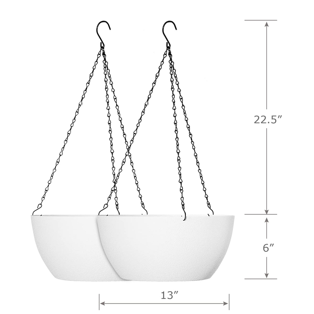 WSMKSZ hanging planter with triple-chain hanger for easy height adjustment