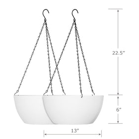 WSMKSZ hanging planter with triple-chain hanger for easy height adjustment