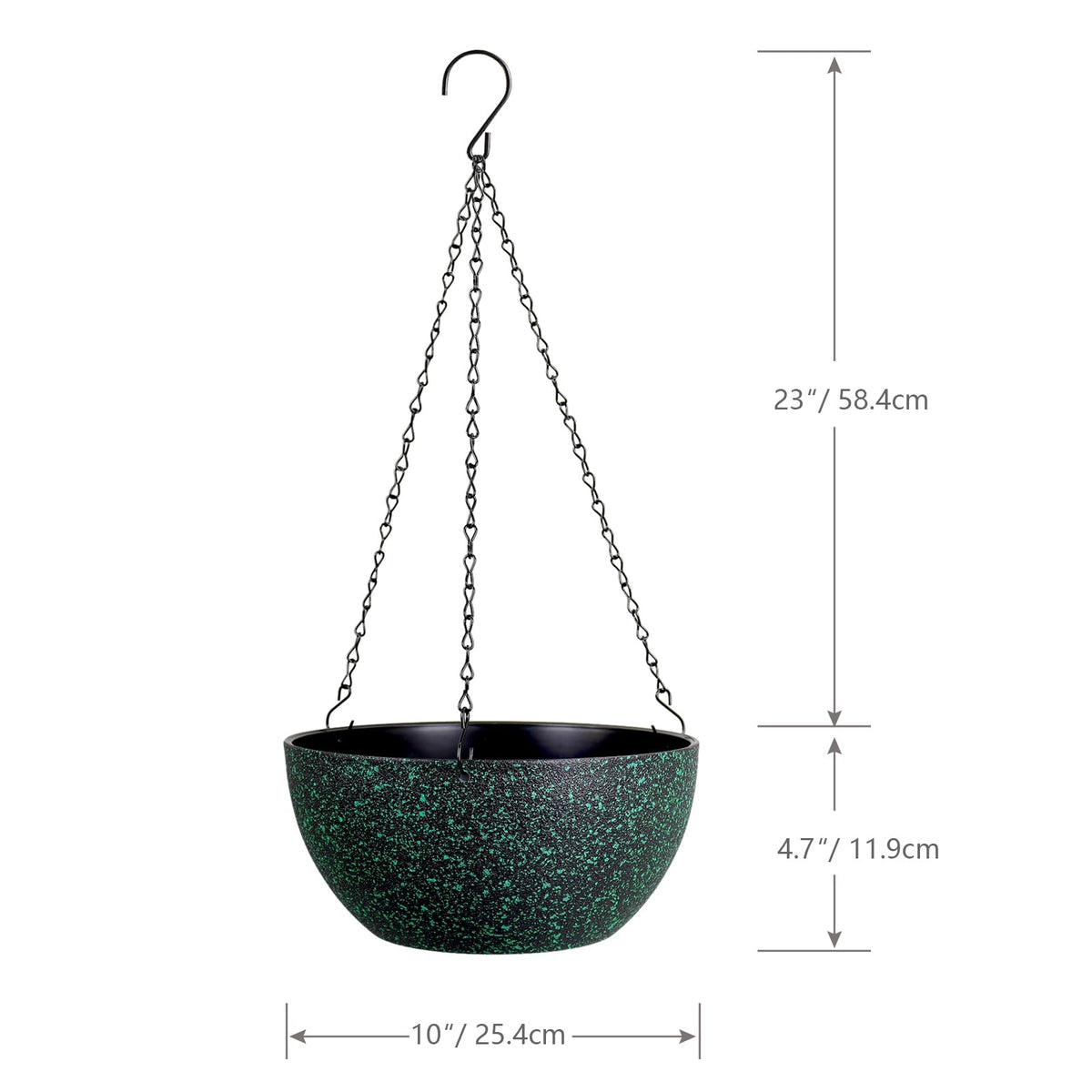 WSMKSZ hanging planter with triple-chain hanger for adjustable height