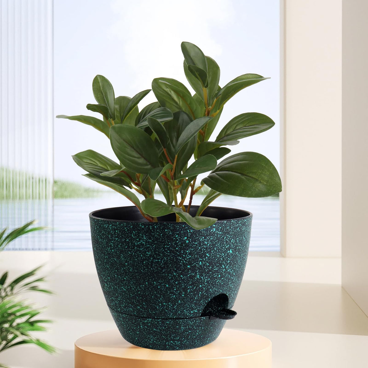 Indoor and outdoor use with black and green speckles finish for versatile displays.