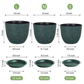WSMKSZ large flower pot 9-inch ideal for compact shelves and windowsills