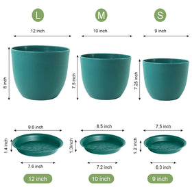 WSMKSZ 9-inch blue-green pot; lightweight and portable for easy rearrangement