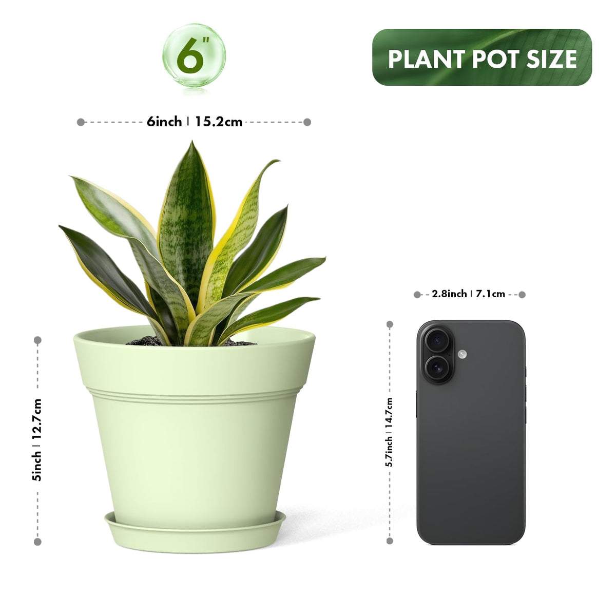WSMKSZ matte-finish pot adds modern style to windowsills and desks.