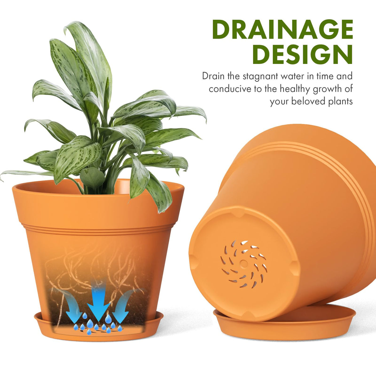 WSMKSZ matte plastic planter with a modern minimalist look.