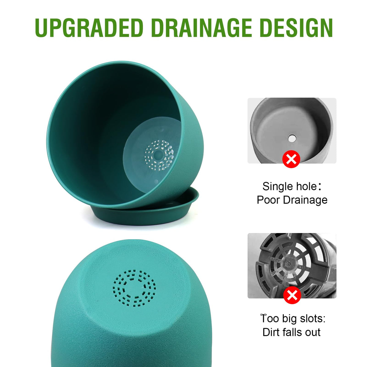 WSMKSZ blue-green planter adds chic decor to shelves and patios