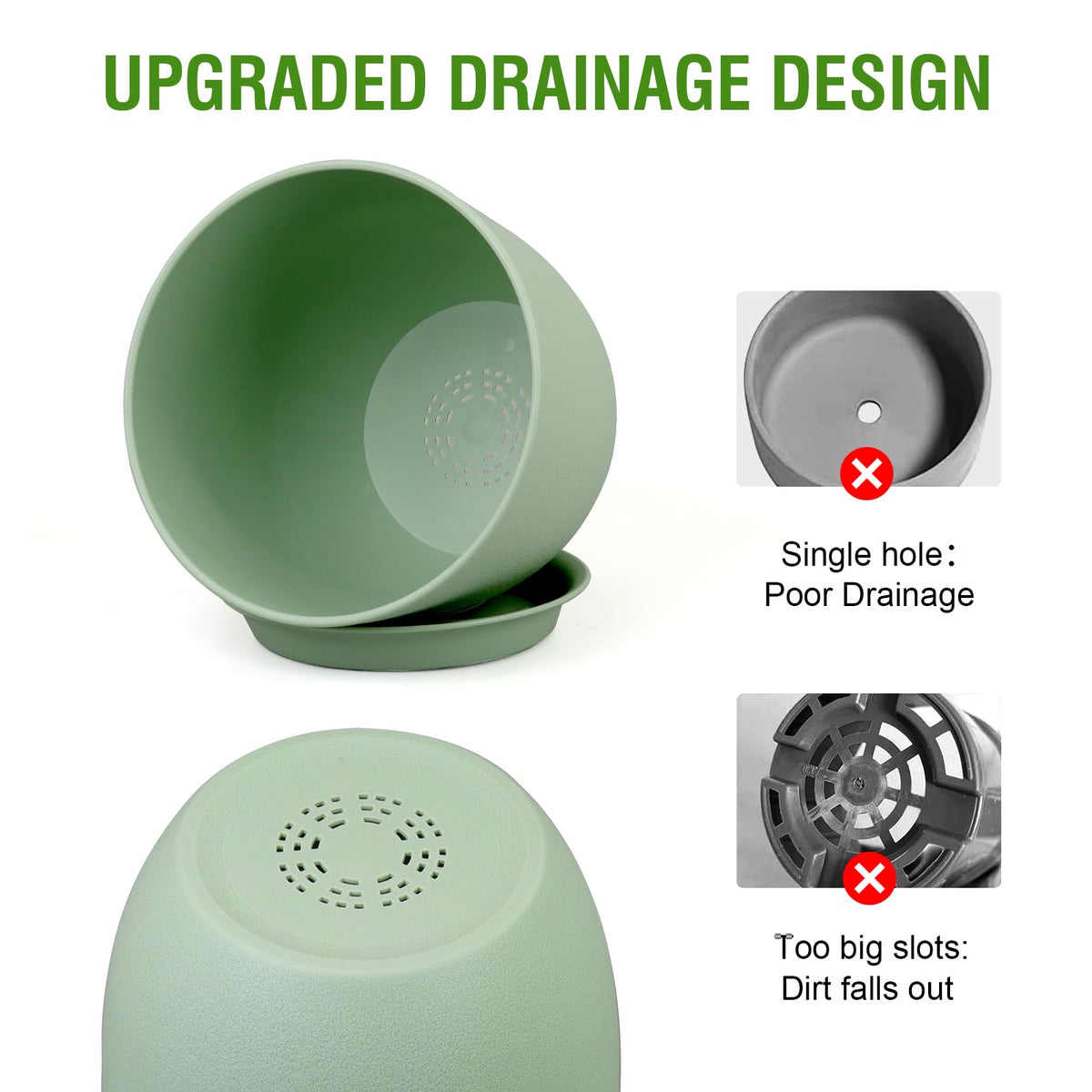 WSMKSZ modern green pot complements any decor.
