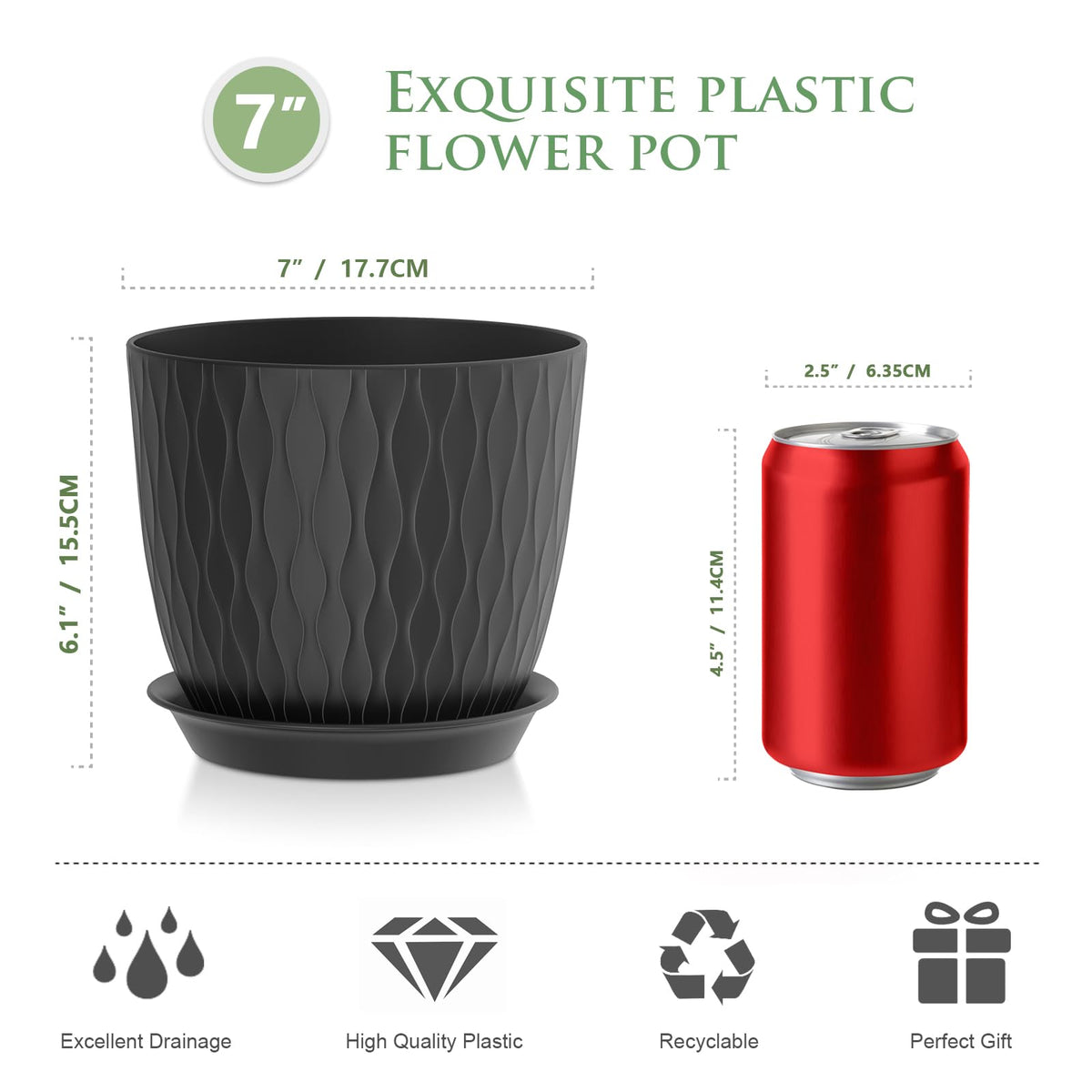 WSMKSZ colorful 7-inch pot set supports curated decor.
