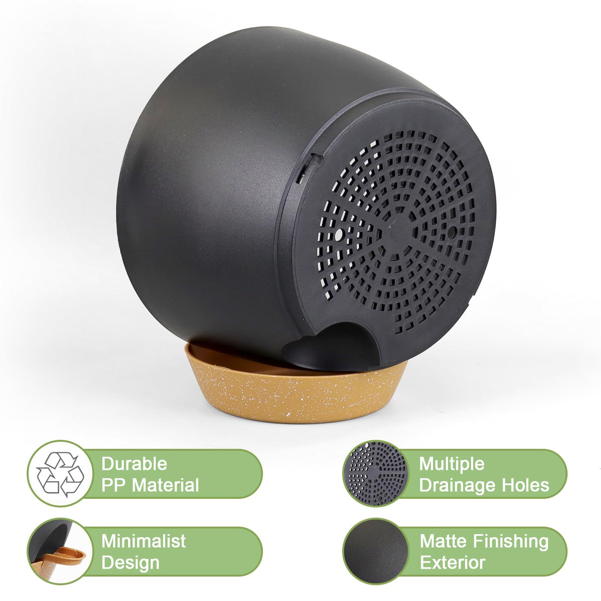 WSMKSZ outdoor-ready pot shown on a patio with reliable drainage.