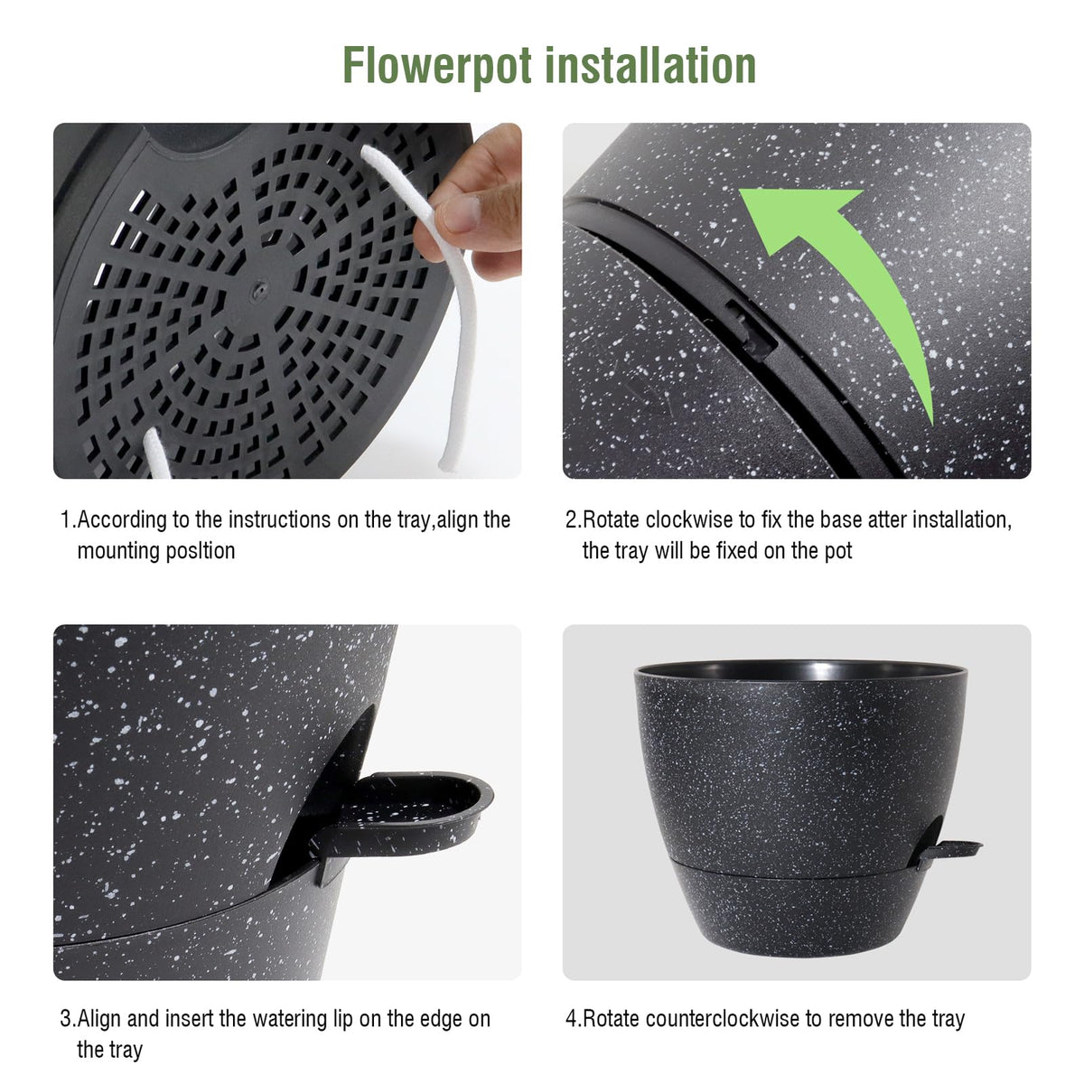 WSMKSZ pack of 2 plastic planters, lightweight and easy to reposition