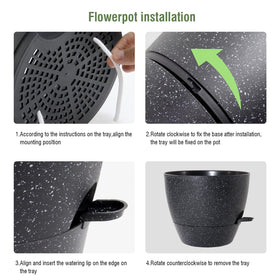 WSMKSZ pack of 2 plastic planters, lightweight and easy to reposition