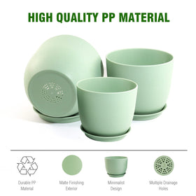 WSMKSZ planter with drainage holes and tray included.