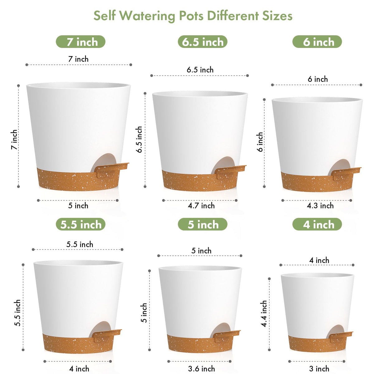 WSMKSZ self-watering pot 5-inch ideal for small herbs and succulents indoors