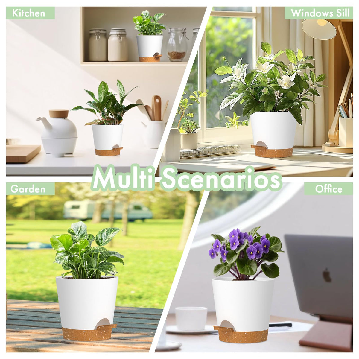 WSMKSZ self-watering pot 7-inch for statement plants and patios