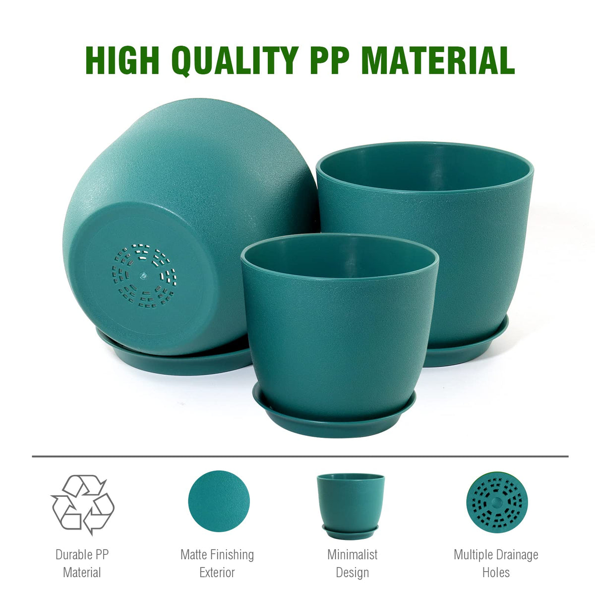 WSMKSZ set of 3 planters in blue-green for versatile styling