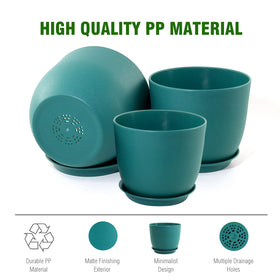 WSMKSZ set of 3 planters in blue-green for versatile styling