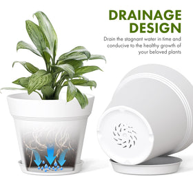 WSMKSZ six-pack of white nursery pots, convenient for starters.